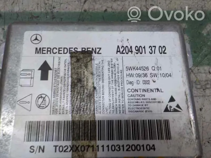Mercedes-Benz GLK (X204) Sterownik / Moduł Airbag A2049013702