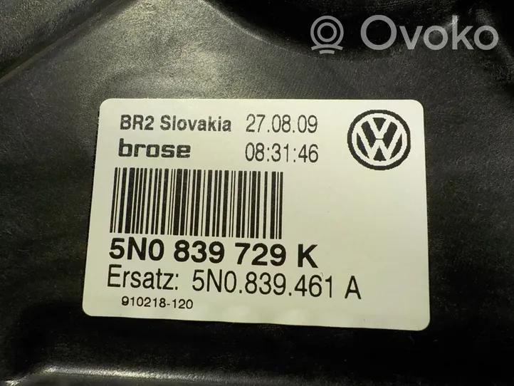 Volkswagen Tiguan Takaikkunan nostomekanismi ilman moottoria 5N0839461A