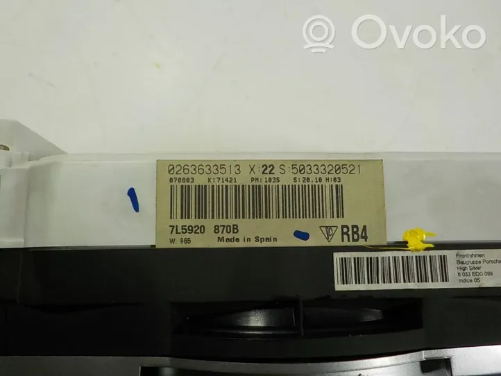 Porsche Cayenne (9PA) Tachimetro (quadro strumenti) 95564120401