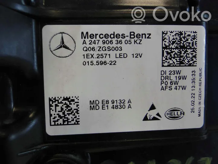 Mercedes-Benz GLA H247 Etu-/Ajovalo A2479063605