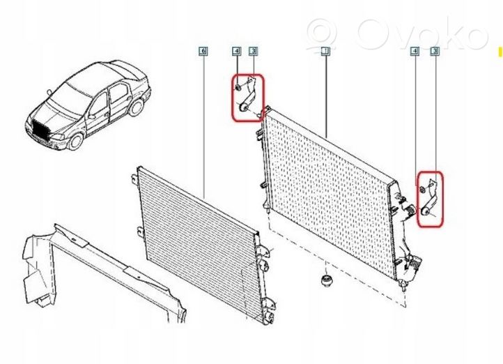 Dacia Logan I Radiator mount bracket 6001546863