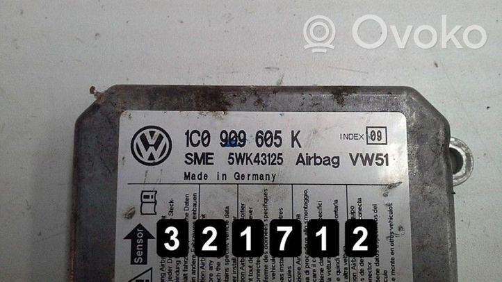 Volkswagen Fox Sterownik / Moduł Airbag 1C0909605K