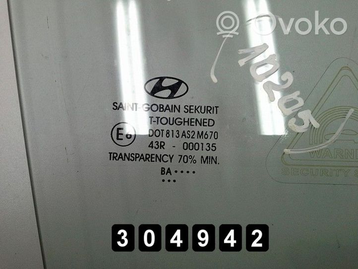 Hyundai i10 Vetro del finestrino della portiera anteriore - quattro porte 43r-000135