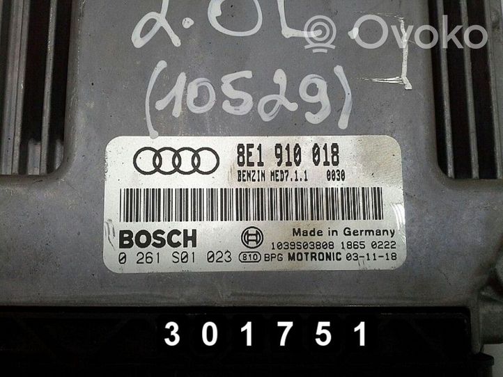 Audi A4 S4 B6 8E 8H Moottorin ohjainlaite/moduuli 0261S01023