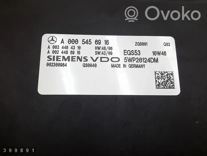 Mercedes-Benz E C207 W207 Pavarų dėžės valdymo blokas a0005456916