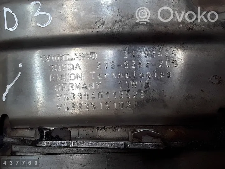 Volvo S60 Catalyst/FAP/DPF particulate filter 