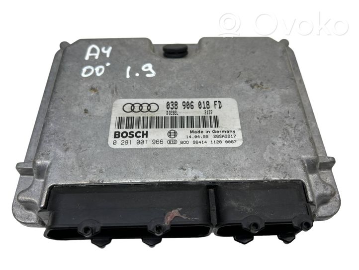 Audi A4 S4 B5 8D Calculateur moteur ECU 038906018FD