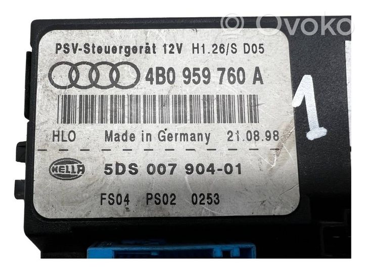 Audi A6 S6 C5 4B Istuimen säädön moduuli 4B0959760A
