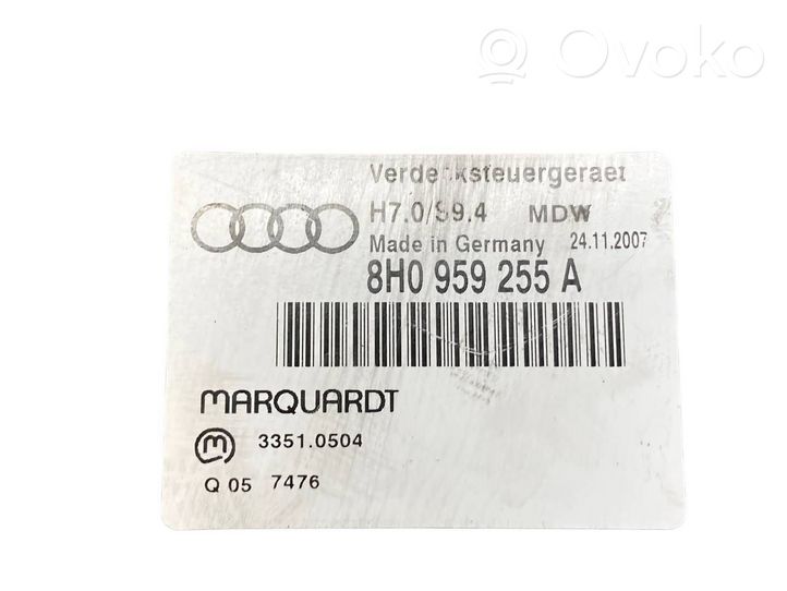 Audi A4 S4 B7 8E 8H Unité de commande / module de toit ouvrant 8H0959255A