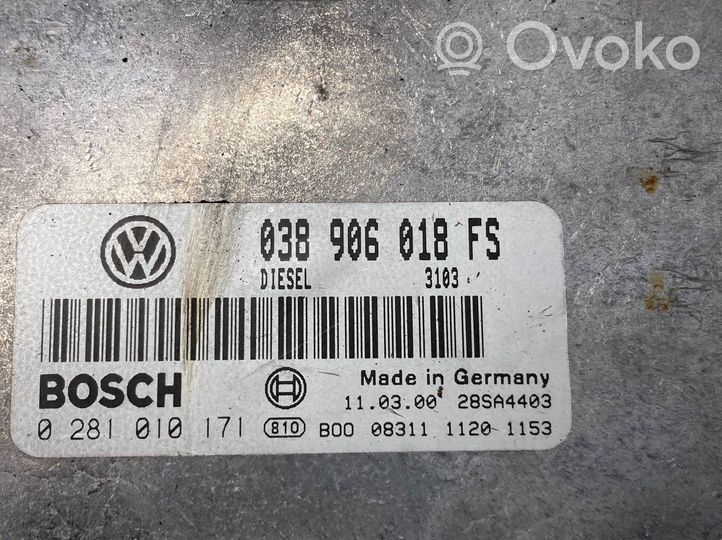 Volkswagen PASSAT B5 Moottorin ohjainlaite/moduuli 038906018FS