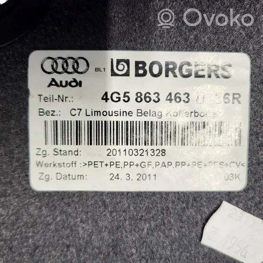 Audi A6 S6 C7 4G Tappetino di rivestimento del bagagliaio/baule 4G5863463D