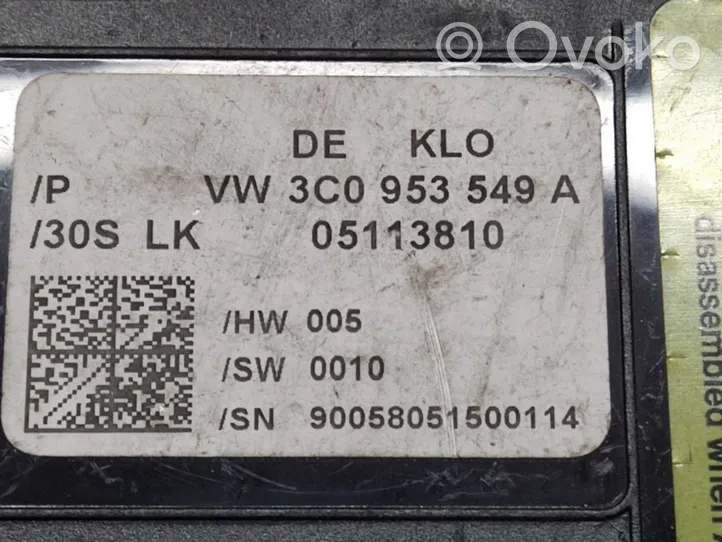 Volkswagen PASSAT B6 Vairo padėties (kampo) daviklis 3C0953549A