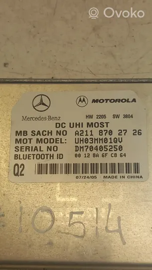 Mercedes-Benz ML W164 Module unité de contrôle Bluetooth A2118702726