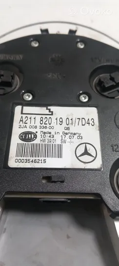 Mercedes-Benz E W211 Illuminazione sedili anteriori A2118201901