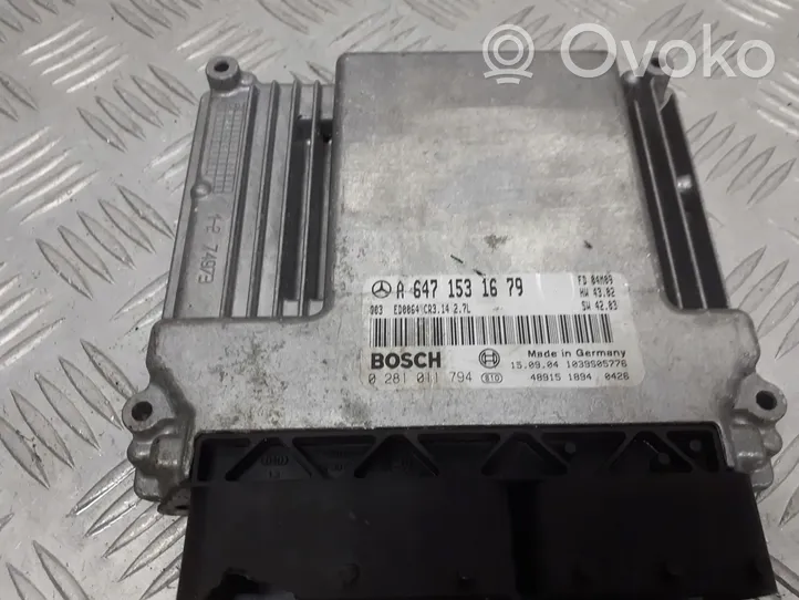 Mercedes-Benz E W211 Centralina/modulo motore ECU A6471531679