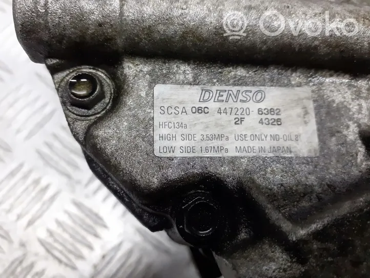 Toyota Corolla E120 E130 Ilmastointilaitteen kompressorin pumppu (A/C) 447220-6362