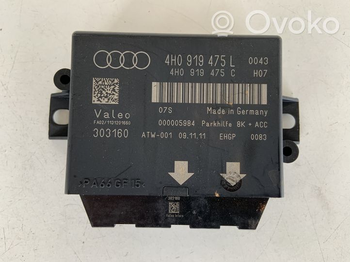 Audi A7 S7 4G Unité de commande, module PDC aide au stationnement 4H0919475L