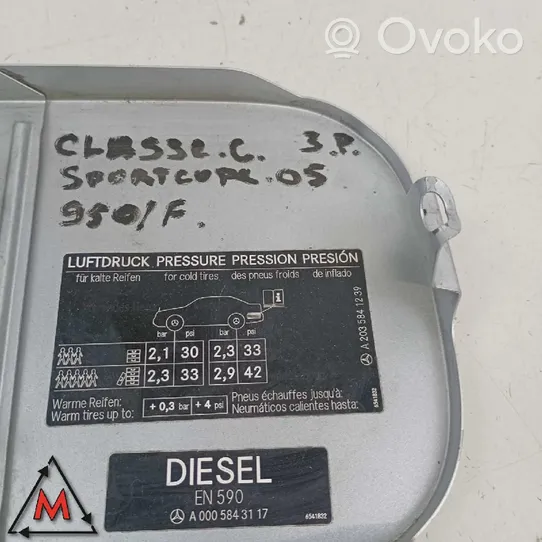 Mercedes-Benz C W202 Sportello del serbatoio del carburante A0005843117