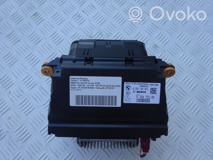 BMW 2 F45 Schermo del visore a sovrimpressione 9354751