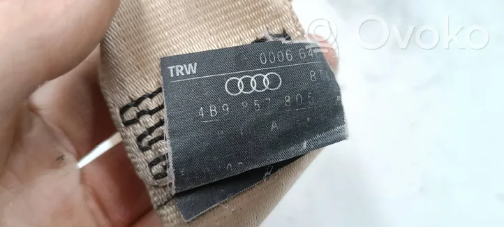 Audi A6 S6 C5 4B Pas bezpieczeństwa fotela tylnego 4B9857805