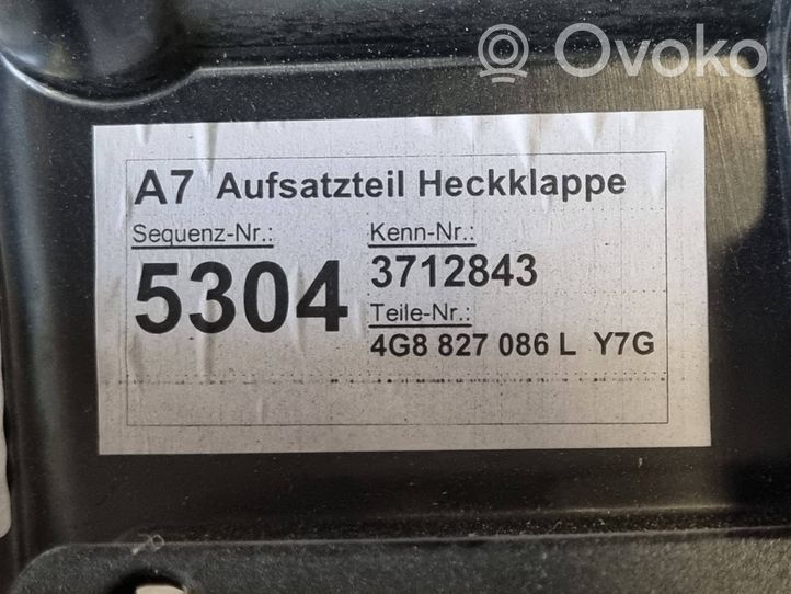 Audi A7 S7 4G Spojler klapy tylnej / bagażnika 4G8827086L