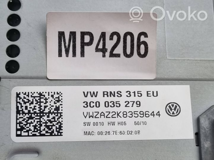 Volkswagen PASSAT B7 Radio/CD/DVD/GPS-pääyksikkö 3C0035279