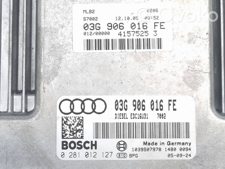 Audi A4 S4 B7 8E 8H Variklio valdymo blokas 03G906016FE