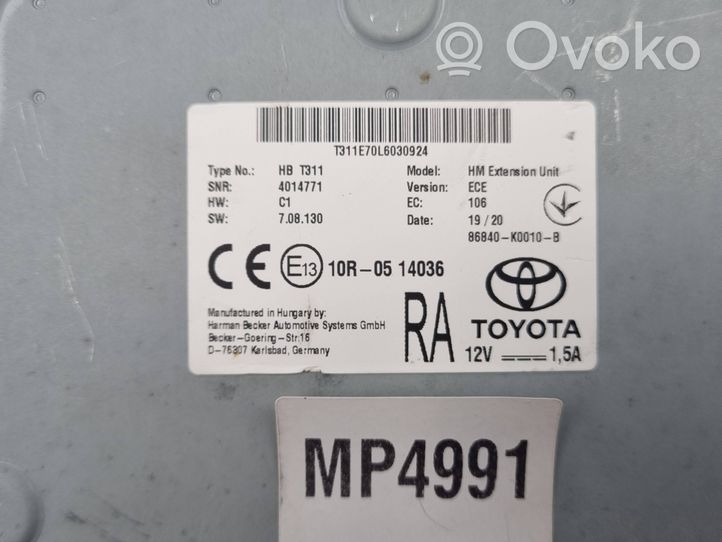 Toyota RAV 4 (XA50) Unité / module navigation GPS 86840K0010B