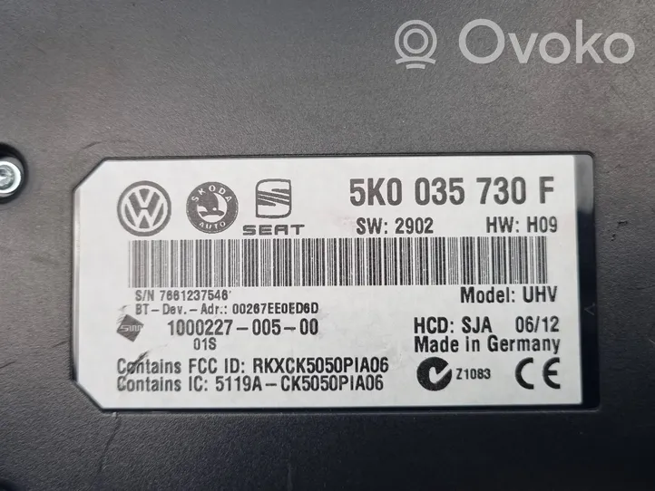 Volkswagen PASSAT B7 Bluetooth modulis 5K0035730F