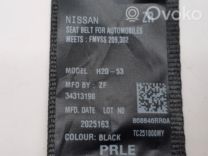 Nissan Rogue Ceinture de sécurité avant 868846RR0A