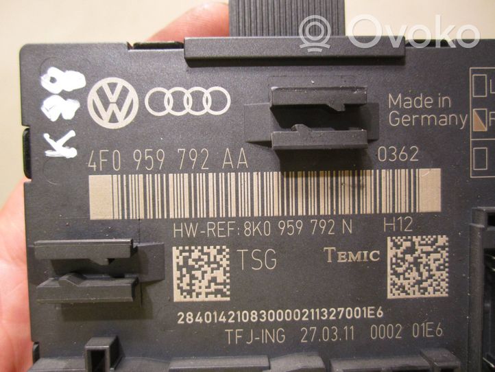 Audi A6 S6 C6 4F Unité de commande module de porte 4F0959792AA