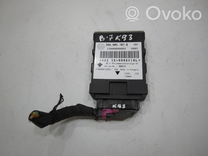 Volkswagen PASSAT B7 Keyless (KESSY) go control unit/module 3AA905107B