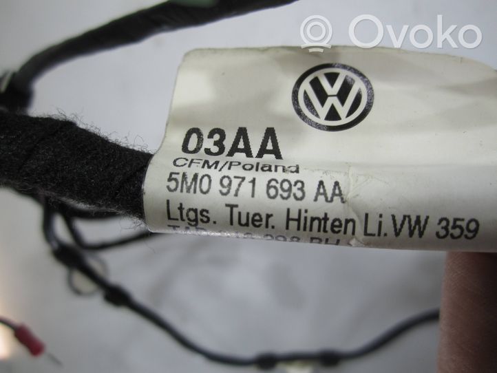 Volkswagen Golf Plus Wiązka przewodów drzwi tylnych 5M0971693AA