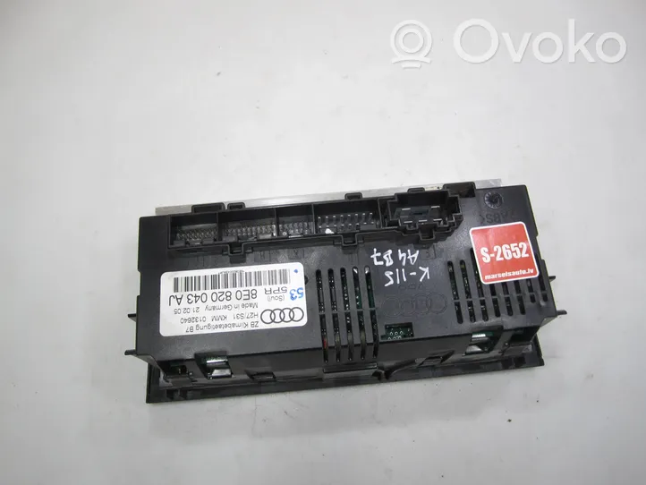 Audi A4 S4 B7 8E 8H Climate control unit 8E0820043AJ