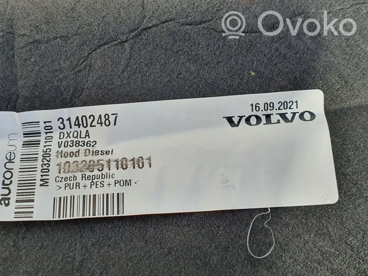 Volvo S60 Konepellin ääni- ja lämpöeriste 31402487