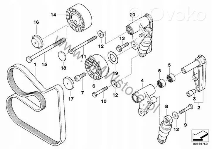 BMW Z4 E85 E86 Jakohihnan kiristin 7838797