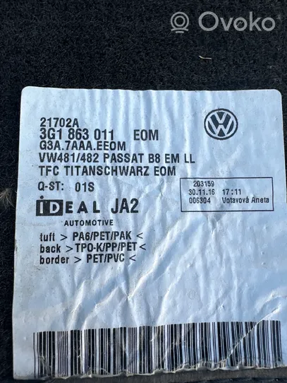 Volkswagen PASSAT B8 Dywanik samochodowy tylny 3G1863011