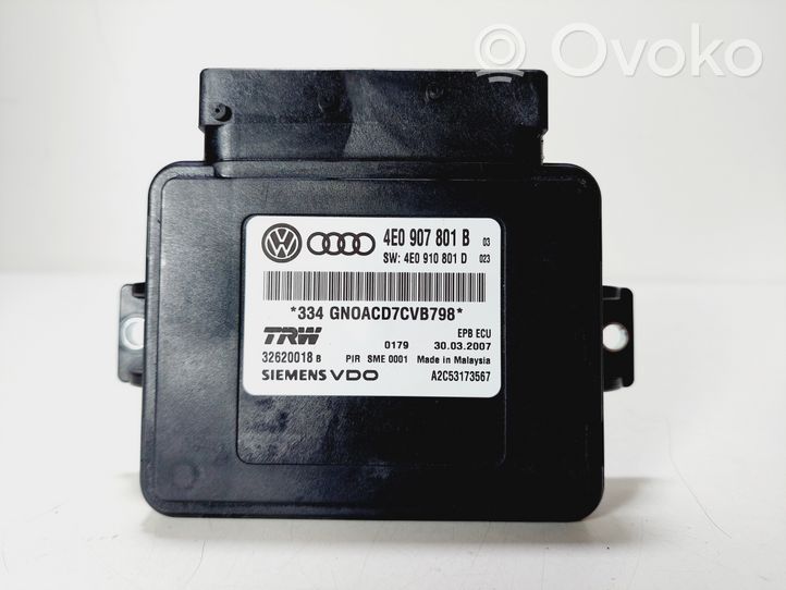 Audi A8 S8 D3 4E Hand brake control module 4E0907801B