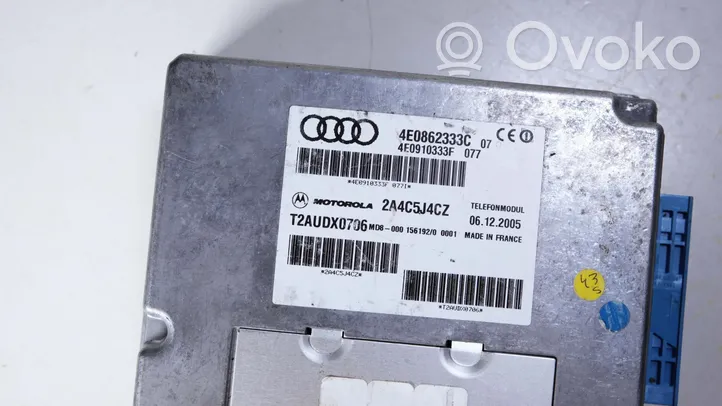 Audi A8 S8 D3 4E Telefono valdymo blokas 4E0862333C