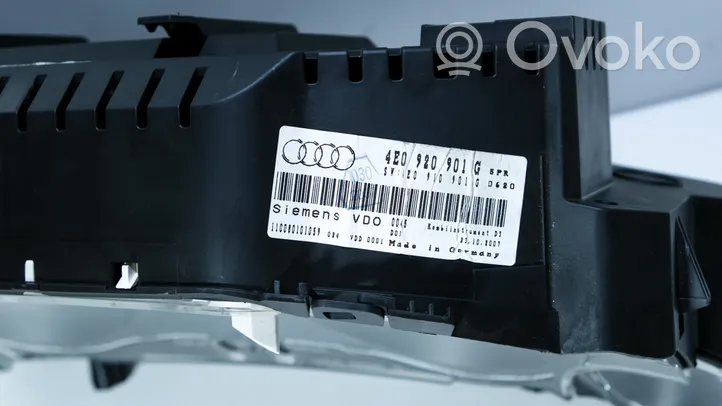 Audi A8 S8 D3 4E Compteur de vitesse tableau de bord 4E0920901G