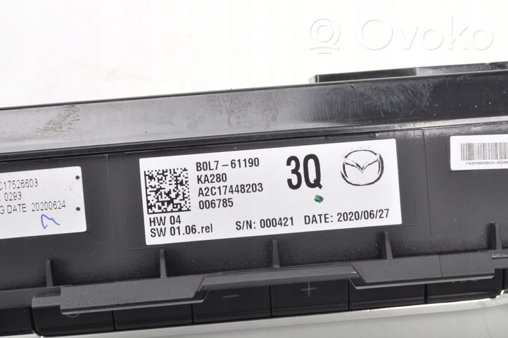 Mazda CX-30 Interrupteur de climatisation (A / C) B0L7-61190