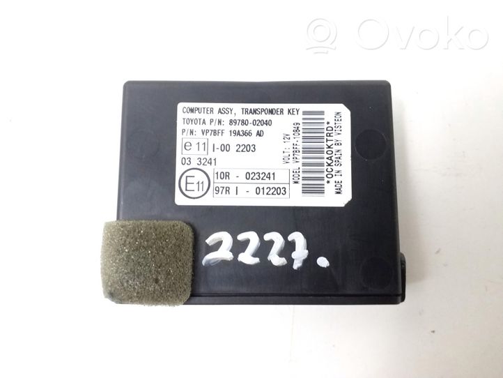 Toyota Auris 150 Komputer / Sterownik ECU i komplet kluczy 