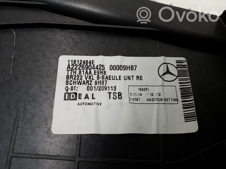 Mercedes-Benz S W222 B-pilarin verhoilu (alaosa) A2226904425