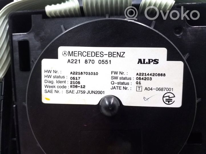 Mercedes-Benz S W221 Interrupteur / bouton multifonctionnel A2218700551