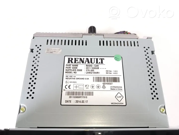 Renault Clio IV Radio/CD/DVD/GPS-pääyksikkö 281153868R