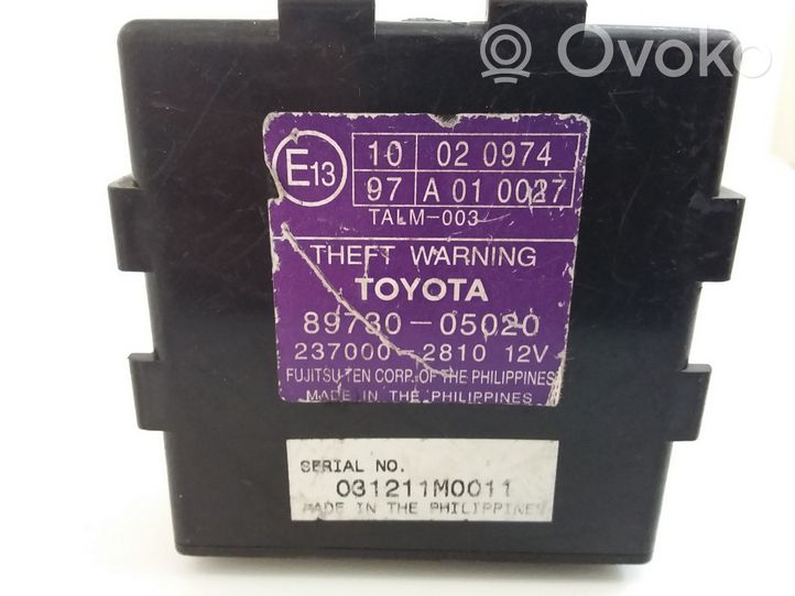 Toyota Avensis T250 Hälytyksen ohjainlaite/moduuli 8973005020