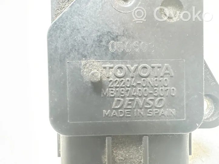 Toyota Avensis T250 Oro srauto matuoklis 222040N010