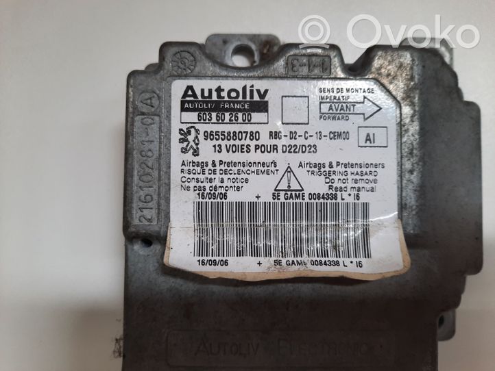 Peugeot 407 Module de contrôle airbag 9655880780