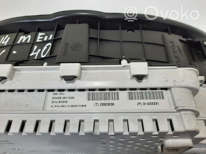 Volvo V40 Compteur de vitesse tableau de bord P31433331