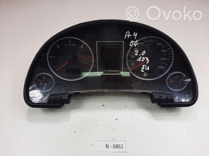 Audi A4 S4 B7 8E 8H Compteur de vitesse tableau de bord 0263626408